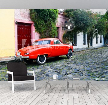 Bild på Classic car in a street of Colonia Uruguay